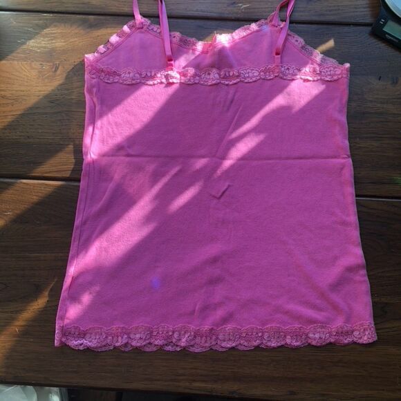 Tank Top Womens XXL Pink Lace Trim Bellas Swan Vampire Feminine Fairy Y2K - Picture 3 of 5